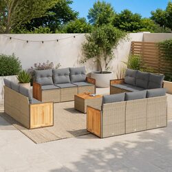 Comfort and Value: 13 Piece Beige Garden Sofa Set