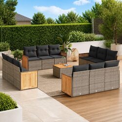 Reliable and Versatile 13-Piece Garden Sofa Set in Grey