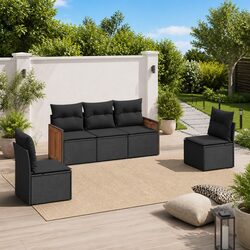 Reliable Black Rattan Sofa Set for Your Garden
