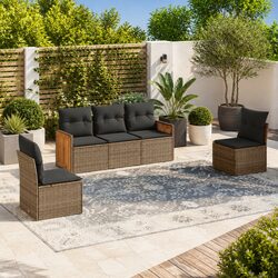 Value-Driven 5-Piece Garden Sofa Set in Grey Rattan