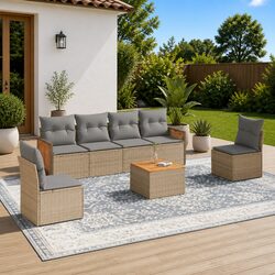Comfortable and Reliable 7 Piece Garden Sofa Set