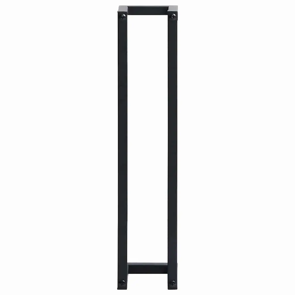 Towel Rack Wall Mount Iron Bathroom Organizer Black 12.5 x 12.5 x 60 cm