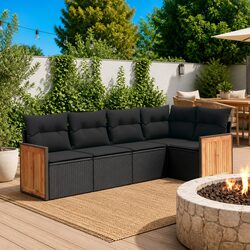 Value-Packed Black Garden Sofa Set for Outdoors
