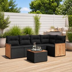Black Garden Sofa Set 6 Piece: Comfort and Style Combined