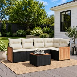 Comfortable 6-Piece Outdoor Sofa Set with Storage
