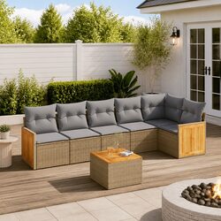 Value-Packed 7-Piece Garden Sofa Set in Beige