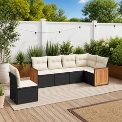 Comfortable 6-Piece Garden Sofa Set in Black for Your Home