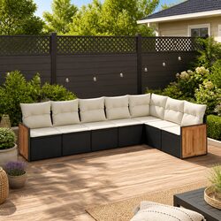 Practical 7 Piece Garden Sofa Set with Storage Features