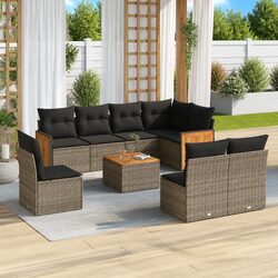Value-Driven 9-Piece Grey Garden Sofa Set
