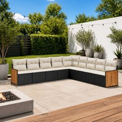 Comfortable and Practical 9-Piece Outdoor Sofa Set
