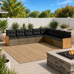 Reliable 9 Piece Garden Sofa Set with Storage