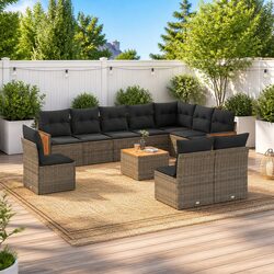 Comfortable and Valuable 11 Piece Grey Garden Sofa Set