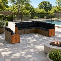 Reliable 9-Piece Garden Sofa Set for Outdoor Living