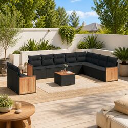 Reliable 11 Piece Garden Sofa Set for Outdoor Comfort