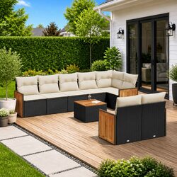 Versatile 9-Piece Outdoor Sofa Set with Storage Features