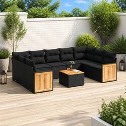 Reliable 10-Piece Garden Sofa Set with Cushion Storage