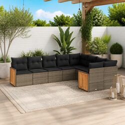 Comfortable 9 Piece Outdoor Sofa Set with Storage
