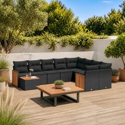 Reliable 10-Piece Black Garden Sofa Set for You