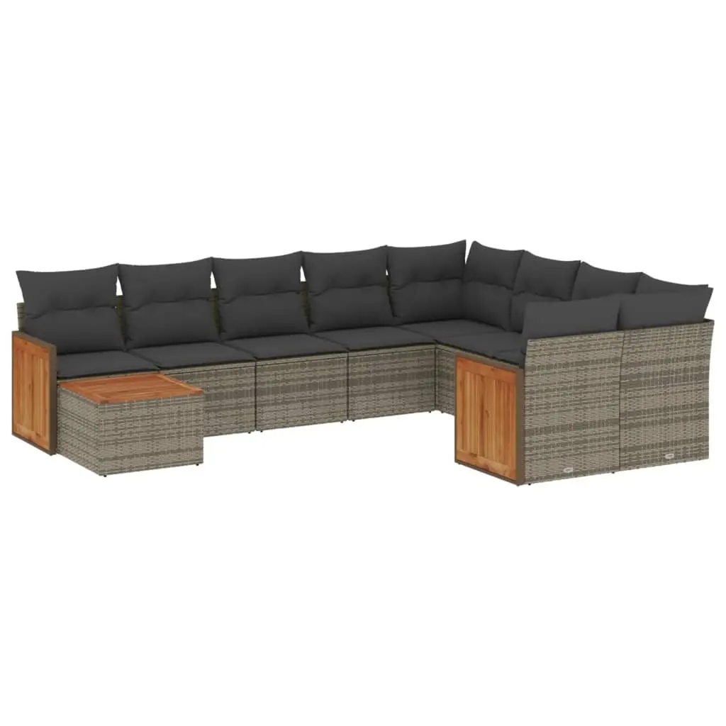 10 Piece Garden Sofa Set Modular Outdoor Furniture Patio Grey
