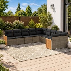 Garden Sofa Set: 10 Pieces of Grey Outdoor Comfort