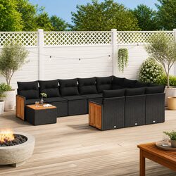 Comfortable 11-Piece Outdoor Sofa Set with Storage