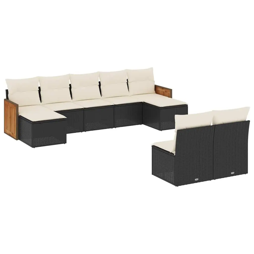 Garden Sofa Set 9 Piece Outdoor Furniture Patio Lounge Black Modular Rattan