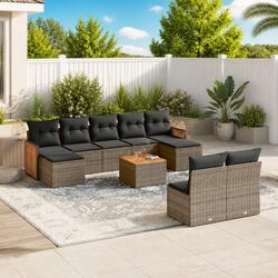 Comfortable 10-Piece Garden Sofa Set with Storage