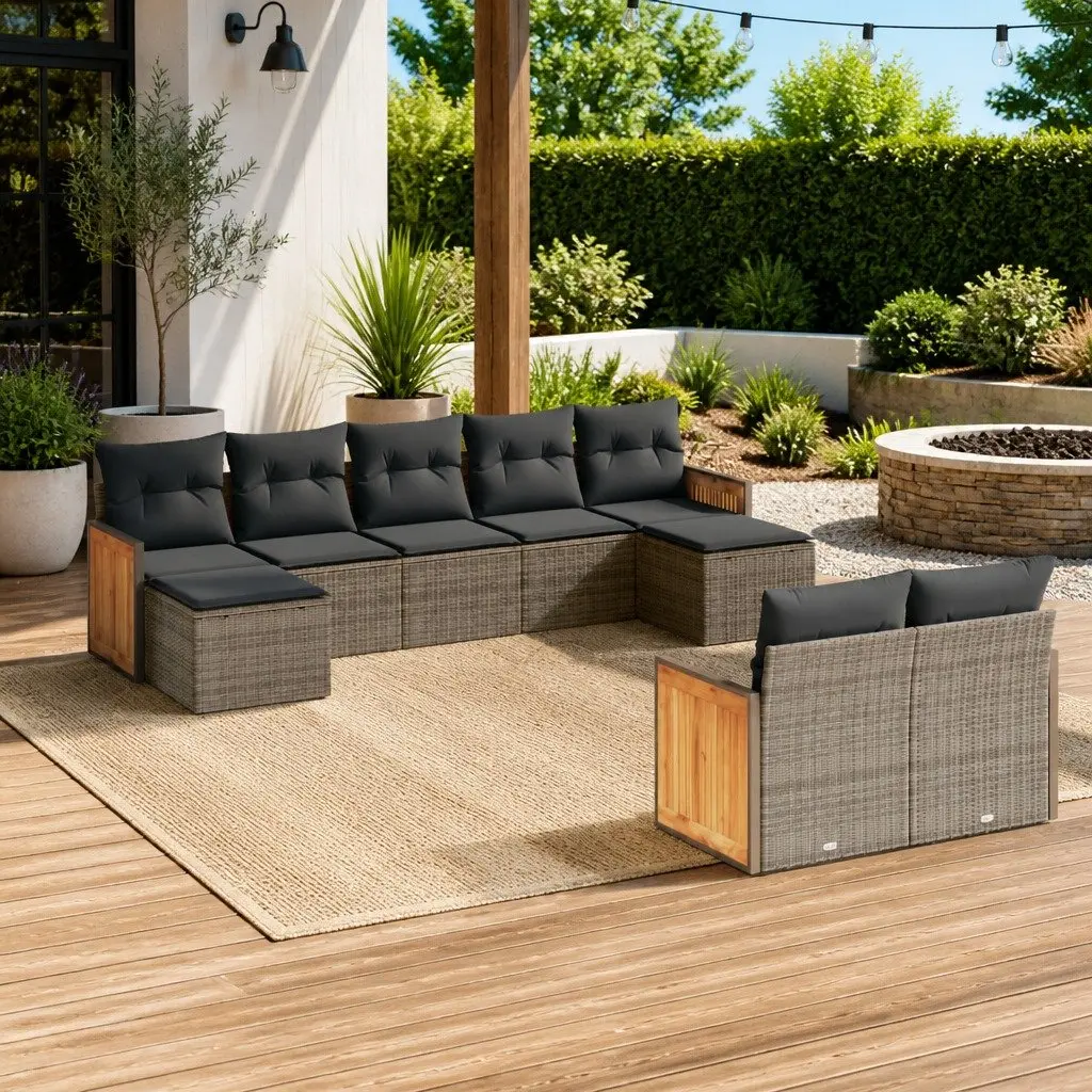 9-Piece Garden Sofa Set with Storage Options