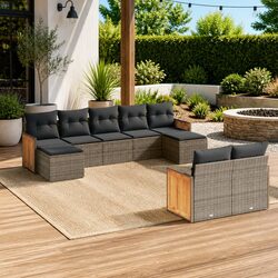 Reliable 9-Piece Garden Sofa Set with Storage Options