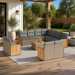 Value-Driven 12-Piece Outdoor Sofa Set - Beige