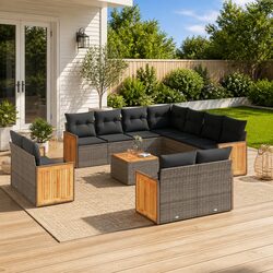 Comfortable 12 Piece Outdoor Sofa Set with Storage