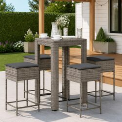 Comfortable and Stylish 5-Piece Garden Bar Set