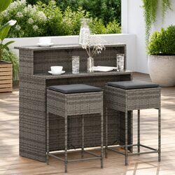 Comfortable and Stylish 3-Piece Garden Bar Set