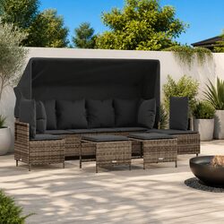 Comfortable and Affordable 5 Piece Grey Sofa Set