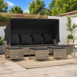 Comfortable 5 Piece Garden Sofa Set with Adjustments