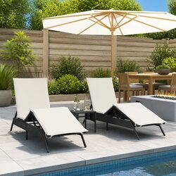 Comfortable and Practical Black Sun Loungers - 2 pcs