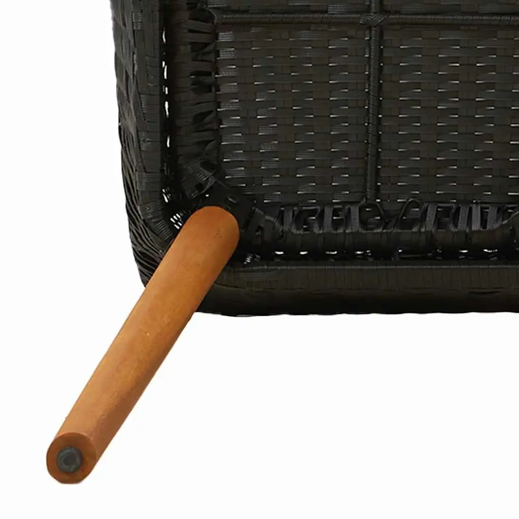 Garden Dining Set 9 Piece Outdoor Furniture Table Chairs Cushion Black
