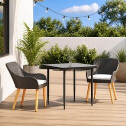 Value-Driven 3-Piece Garden Dining Set in Black