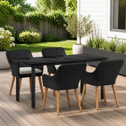 Comfortable 5-Piece Garden Dining Set with Cushions
