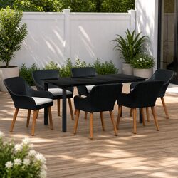 Value-Driven 7 Piece Garden Dining Set in Black