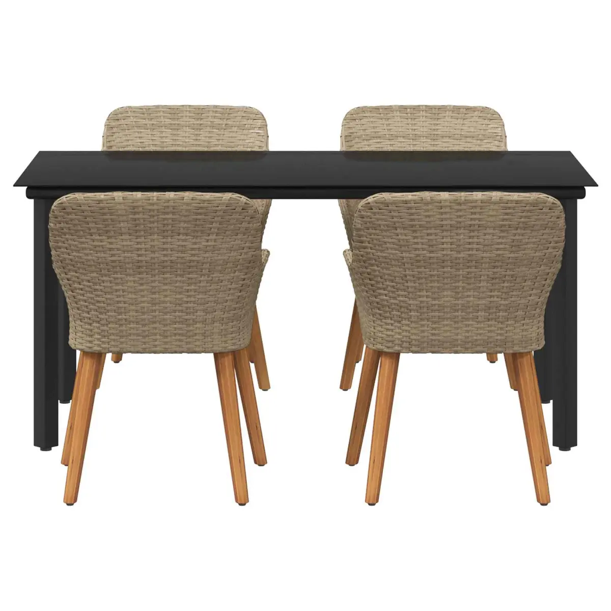 Outdoor Dining Set 5 Piece Garden Furniture Patio Table Chairs with Cushions
