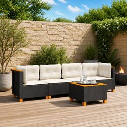 Reliable and Comfortable 5-Piece Black Sofa Set