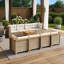 Comfortable 9-Piece Garden Sofa Set with Modular Design