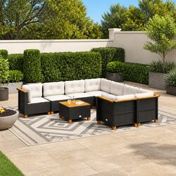 Warm and Inviting 9-Piece Outdoor Sofa Set with Cushions