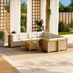 Comfortable 9 Piece Outdoor Sofa Set with Durable Build