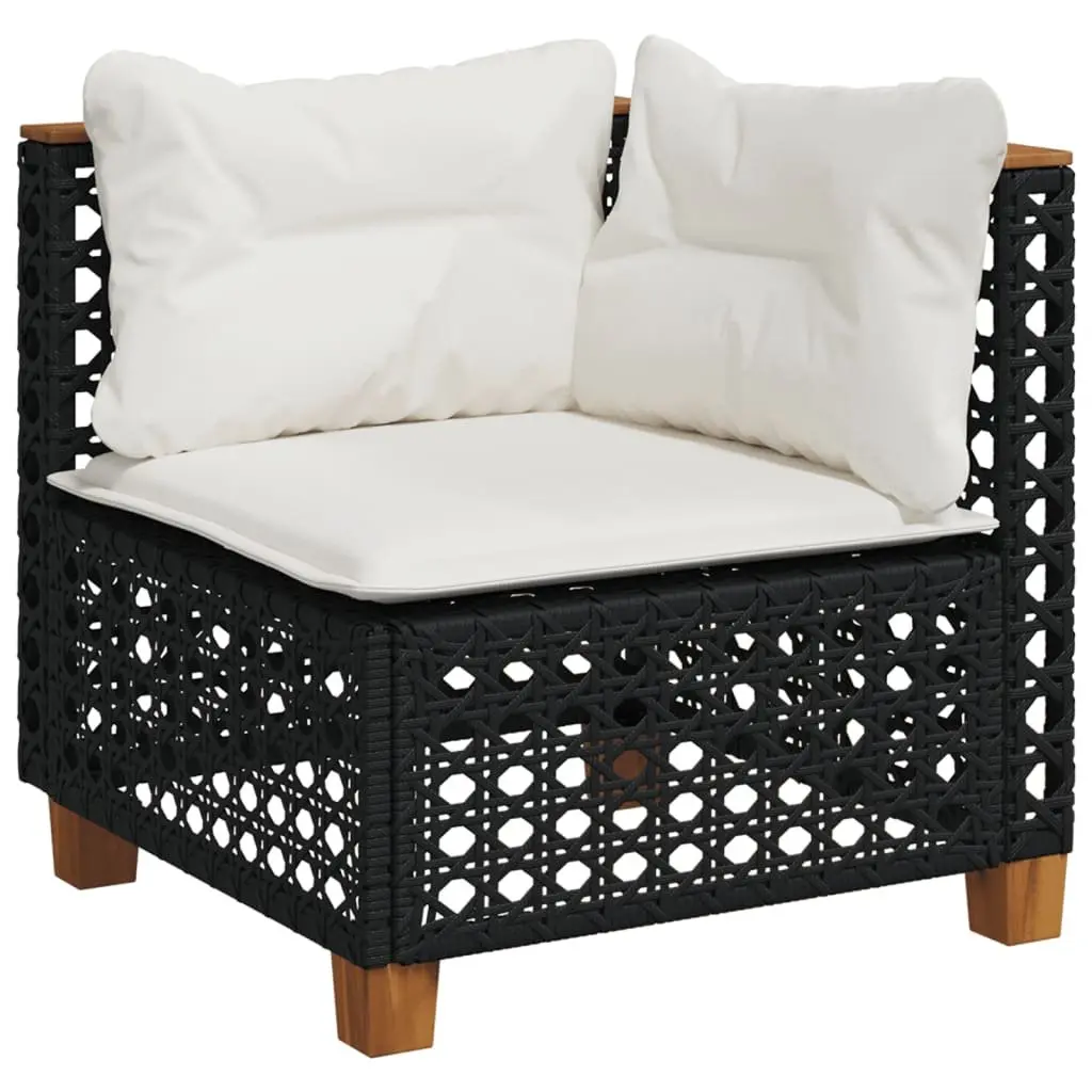 Black Garden Sofa Set with Easy-Care Cushions