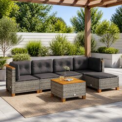 Warmth and Comfort: 6-Piece Modular Garden Sofa Set