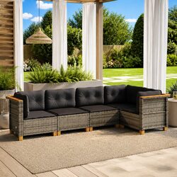 Comfortable 5 Piece Outdoor Sofa Set with Cushions
