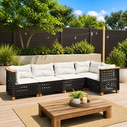 Comfortable 5 Piece Garden Sofa Set for Outdoor Use