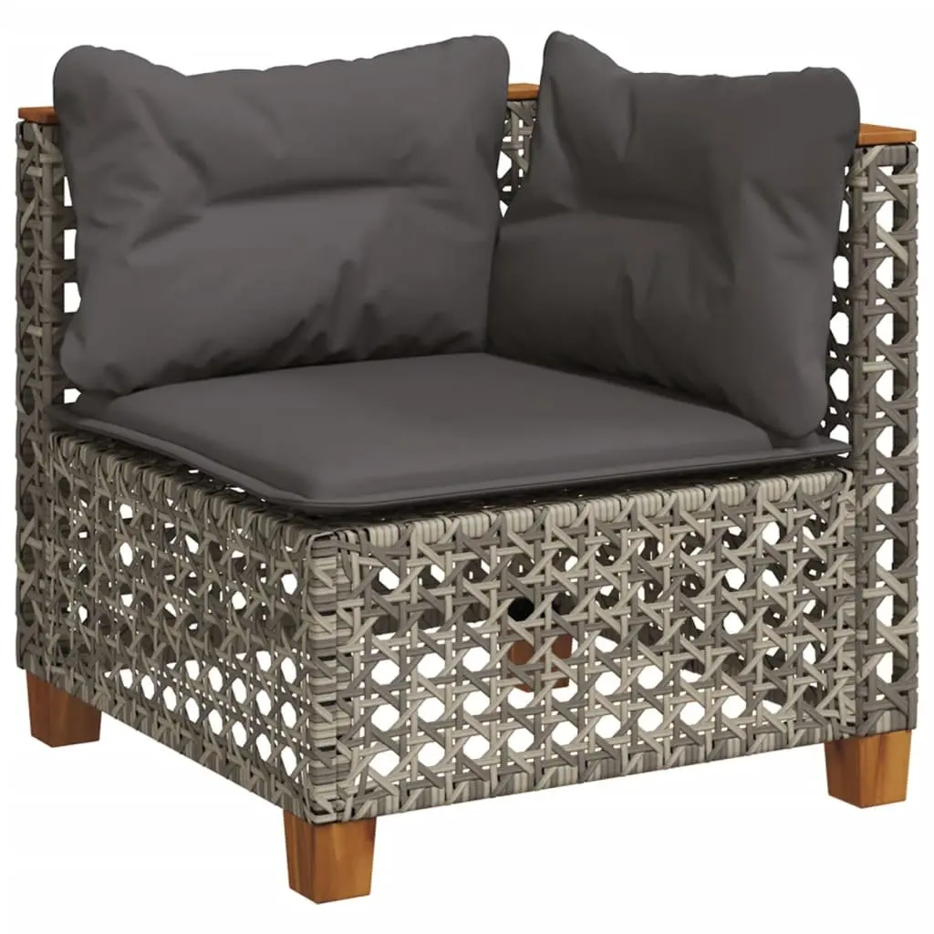 Garden Sofa Set Modular Outdoor Furniture 6 Piece Grey Poly Rattan Patio Seating